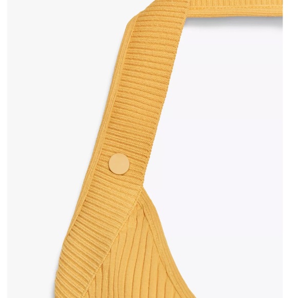 Zara Yellow Ribbed Halter Top - Picture 3 of 3